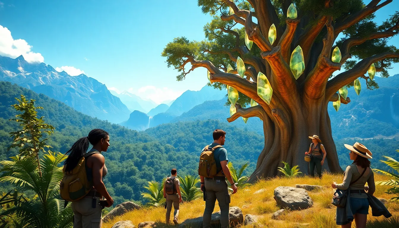 diverse players exploring a vibrant landscape in Ark Survival Evolved.