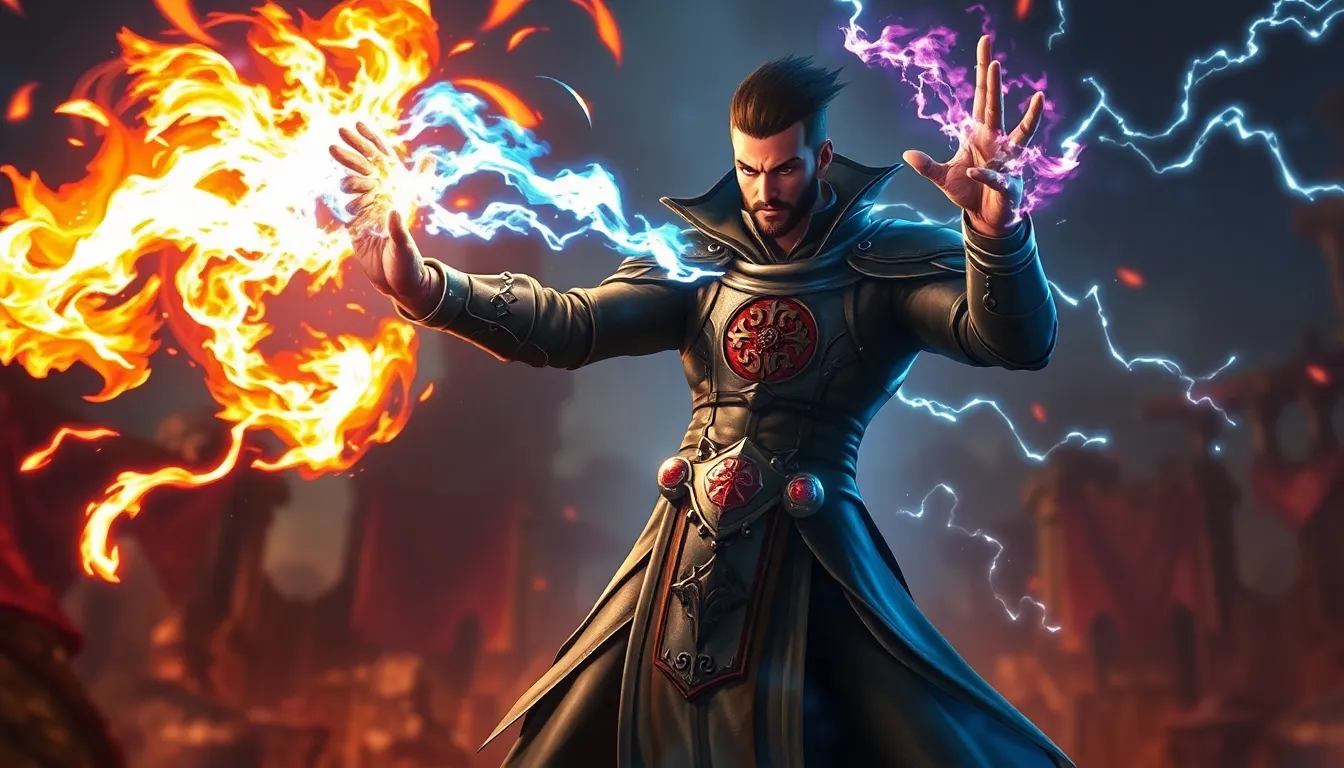 Diablo Sorcerer casting spells in a magical fantasy environment.