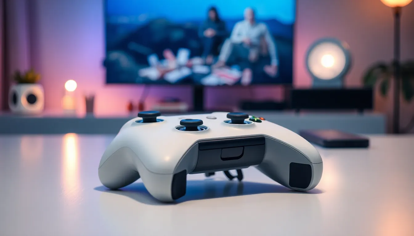 close-up of Xbox One controller highlighting pair button.